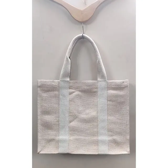 Juko Bag Grocery Shopping Juco Bag Friendly Natural Color Promotion Accept Customized Logo grocery casual custom jute bags