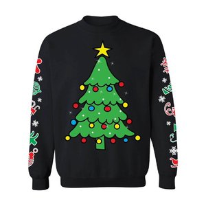 Ropa de calle personalizada de algodón con cuello redondo para hombre, sudaderas con capucha bordadas de Navidad con cuello redondo, sudaderas con capucha bordadas de Navidad - Product Image 1