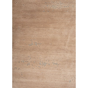 Alfombra de Lana y Seda de Bambú Tejida a Mano en Gris y Negro, Diseño Teoría del Caos, Color Sólido, Rectangular, para el Hogar o el Pasillo, Modelo Esk-316(Fr) - Product Image 3