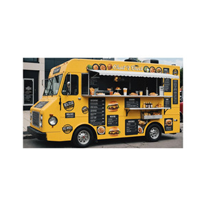 Chariot de cuisine de rue compact et élégant avec gril et évier à gaz intégrés, parfait pour les hamburgers, les tacos et les sandwichs - Product Image 2