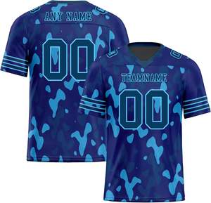 Camisetas de fútbol americano de equipo personalizado de alta calidad, malla deportiva transpirable, Camuflaje, sublimación, bordado, logotipos, verano corto - Product Image 6