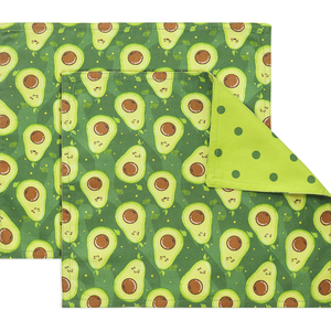 ผ้ารองพิมพ์อโวคาโดหนา2ชั้นสำหรับเด็กใช้ซ้ำได้แผ่นรองกล่องอาหารกลางวัน15 "x 13" ซักได้สำหรับงานแต่งงานที่บ้าน - Product Image 1