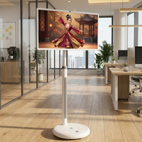 Pantalla Inteligente Móvil con Android 12 de 32 Pulgadas, Batería Integrada, TV Táctil Enrollable, Monitor Inalámbrico Portátil con Ruedas