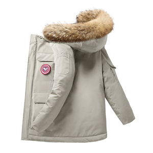 Logo personnalisé à séchage rapide par compression et veste en fourrure à capuche en cuir imprimé Streetwear pour hommes - Product Image 3