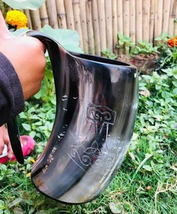 Chope à bière en corne de buffle de luxe artisanale de qualité supérieure, écologique, durable, personnalisable en couleurs et logo pour hommes - Product Image 5