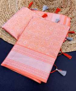 Saree en dentelle organza avec tissu en velours et chemisier - Product Image 6