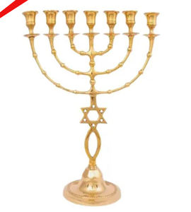 2025 Handmade Religious Brass Menorah 7 Branch <b>Candle</b> <b>Holder</b> For Festival Wedding - Product Image 3