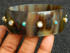 Bracelets en corne de buffle naturels indiens finis Bracelets Bijoux à des prix abordables, Bracelet jonc artisanal en vrac - Product Image 2