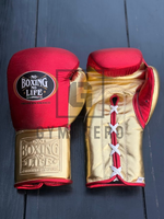 GYMSTERO Gants de boxe personnalisés en cuir de vachette véritable, à doigts entiers, de haute qualité, avec sangle de poignet réglable à boucle auto-agrippante et design lacé