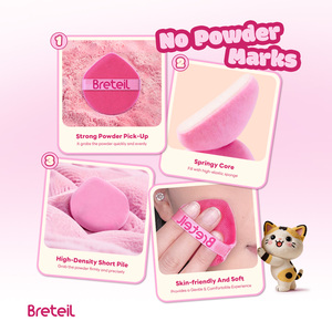 Éponge à poudre en vrac en coton doux en forme de goutte et de triangle pour cosmétiques, vente en gros - Product Image 4