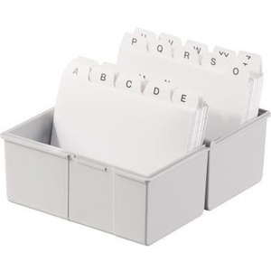 HAN DIN A6 Landscape Card Index <b>Box</b> 400 Cards <b>Polystyrene</b> Light Grey 16.5 X 12.8 X 9.5 cm Note & Card Holder - Product Image 1