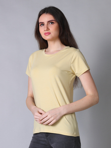 T-shirts pour femmes de qualité supérieure, design élégant et tendance, coton doux, respirant, écologique, compressé, séchage rapide, beige, vêtements formels - Product Image 5