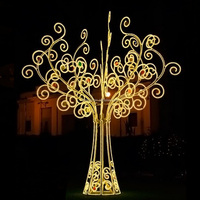 Outdoor 3D Seil-Lichtskulptur LED-Baum Fantasievolle Riesige Beleuchtete Dekoration für Einkaufszentren Weihnachtsdekoration