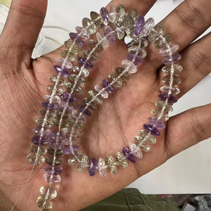 Vente en gros de belles perles de pierres précieuses en forme de rondelle multi-facettes de coupe allemande naturelle 7-9mm pour la fabrication de bijoux collier - Product Image 1