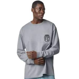 T-shirt à manches longues surdimensionné pour homme, poche, coton doux, col rond, décontracté, streetwear quotidien - Product Image 5