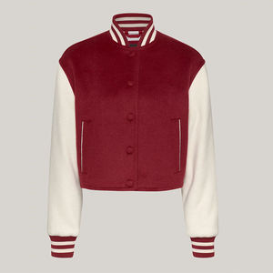 Wholesale Women Crop Varsity <b>Quilted</b> Denim Jacket 100% Cotton Windproof Eco-Friendly Reversible Breathable Custom Letterman - Product Image 4