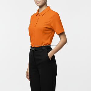 Conjunto de Uniforme Corporativo Personalizado en Color Naranja para Personal, Hombres y Mujeres, Uniforme Formal para Recepción de Hotel, Fabricante de Uniformes de Oficina - Product Image 3