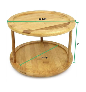 Plateau tournant en bois personnalisé plateau à deux niveaux organisateur Susan paresseuse étagère à épices support en bois taille différente vente à chaud - Product Image 1
