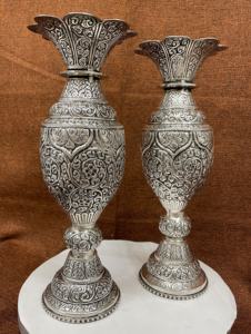 Aluminum engraved metal flower vases pair beautifully with both natural greenery and vibrant floral colors - Product Image 5