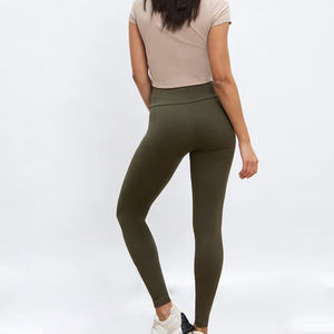Wholesale 2025 High-Quality <b>Women's</b> Close-Fitting Solid Knitted <b>Leggings</b> Soft Fabric Breathable <b>Leggings</b> For <b>Women</b> OEM Service - Product Image 2
