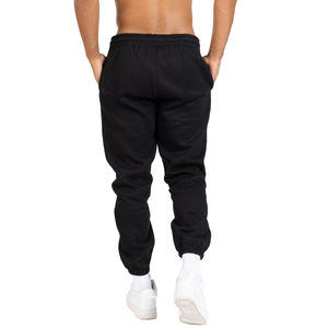 Vente en gros de pantalons de jogging de style décontracté pour hommes, coupe ample, en toile noire, avec fermeture à cordon, délavé à la lumière - Product Image 4