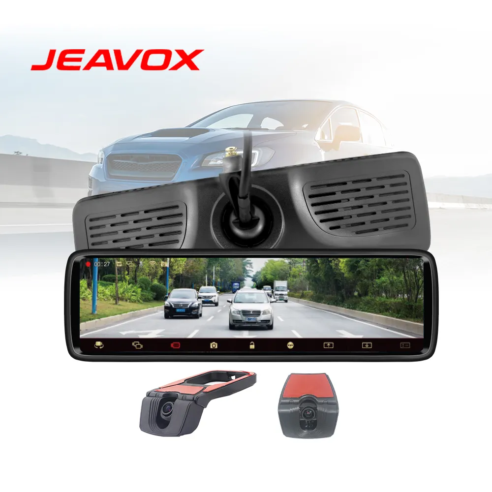 8.88 inch Full HD Touch Screen 2 Ways Signal Digital Rearview Mirror 1080P Front Camera DVR Recording Rear Camera Reversing Aid