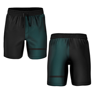 Pantalones Cortos Deportivos para Hombre con Bloques de Color, Cintura Elástica, Secado Rápido, Tejido de Poliéster, Ajuste Atlético, Tiro Medio con Bolsillos - Product Image 1