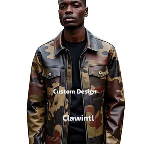 Vestes en cuir camouflage personnalisées par des artistes |   Designs Peints à la Main et Personnalisés - Product Image 1