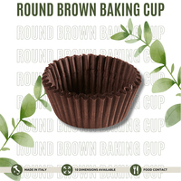 Fabriqué en Italie Papier sulfurisé personnalisable Jetable Rond Marron Cuisson Tasse Cupcake Doublures Muffins Cas Taille Différente