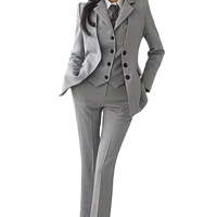 Costume de bureau vintage de haute qualité pour femmes, vêtements de travail, pantalons OL, blazer formel pour femmes, veste, gilet, pantalon, ensemble 3 pièces 2026
