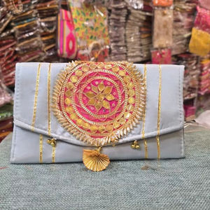 <b>Clutch</b> <b>Bag</b> Women Fancy Hand <b>Bags</b> <b>for</b> Party <b>Wedding</b> New And Best Quality Jute <b>Clutch</b> <b>Bag</b> Latest Collection Antique Best Design - Product Image 1