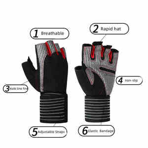 ถุงมือยกน้ำหนักปรับได้สำหรับเล่นยิมถุงมือครึ่งนิ้วสำหรับเล่นยิมฟิตเนสปรับได้โลโก้ออกแบบได้ตามต้องการ - Product Image 2