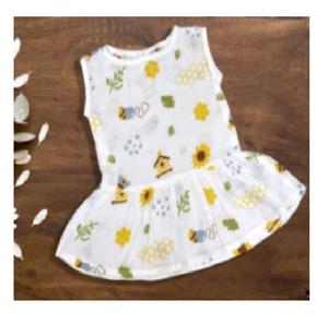 Newborn <b>Girl</b> Cotton Frock with Button Soft Casual Infant <b>Dress</b> with Printed Design Washable and Comfortable for Daily Baby Wear - Product Image 1