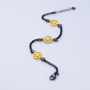 Wholesale 22K Sun Disc Symbol <b>Charm</b> <b>Bracelet</b> Handcrafted 925 Sterling Silver Jewelry Vintage Fine Jewellery - Product Image 4