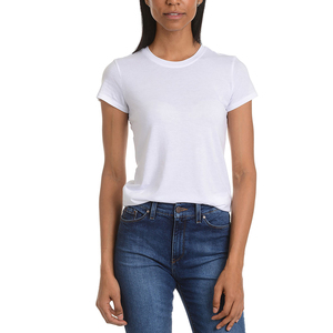Camiseta de manga corta para mujer, camiseta ligera de algodón en blanco, ropa informal lisa, camisetas - Product Image 1