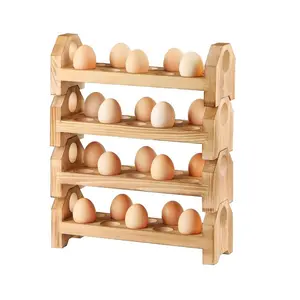 12 Holes Countertop Bamboo Wood Egg Holder Wooden Egg Skelter - China Egg  Holder and Wood Egg Holder price