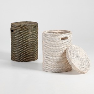 Contenedor de ratán para organización de baño y dormitorio, precio de fabricante, contenedores con tapa tejida. - Product Image 5