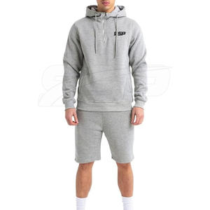 Winter Hooded Casual Men's Hoodies <b>Shorts</b> Set 100% Cotton High Quality Windproof - Product Image 1