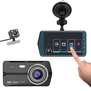 4 אינץ IPS כפול עדשת מצלמה לרכב DVR למצלמות מכוניות דאש מצלמת מלא HD 1080p קופסא שחורה מכונית מצלמת וידאו מקליט