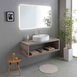 Mueble de Baño Suspendido de 120 CM con Lavabo Ovalado Blanco, Serie Kos, Conjuntos de Baño - Product Image 1