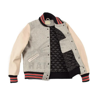 Chaqueta de lana de cuero Varsity Letterman para hombre y mujer con logotipo bordado personalizado, venta al por mayor, decoración de botones de temporada de invierno - Product Image 2