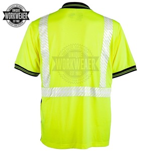 ODM UNIQUE GYM WEAR Camiseta de Alta Visibilidad para Hombre Adulto con Bolsillos, Botones y Franjas Reflectantes de Poliéster/Algodón - Product Image 6