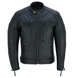 New Winter Vintage Motorbike Riding Men's Leather Jackets Classic Casual Motorcycle Jacket Biker Leather Jacket - Product Image 1