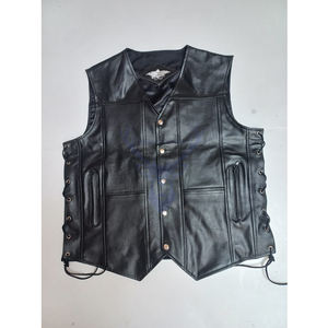 เสื้อกั๊กหนังน้ำหนักเบาเข้ารูปมีสไตล์สำหรับผู้ชายกันลมเสื้อกั๊กฤดูหนาวใส่กลับด้านได้และระบายอากาศได้ดีมีกระดุมตกแต่ง - Product Image 5