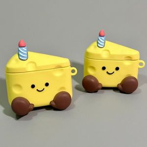 Cartoon <strong>Cute</strong> Cheese Wireless <strong>Earphone</strong> Silicon Cover Soft Silicone Case for Airpods 1 2 3 4 for Airpods 2 - Product Image 1