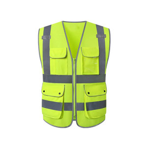 Vente en gros 100% gilet de sécurité réfléchissant en polyester pour ingénieurs Logo personnalisé étanche à l'eau avec poches - Product Image 5