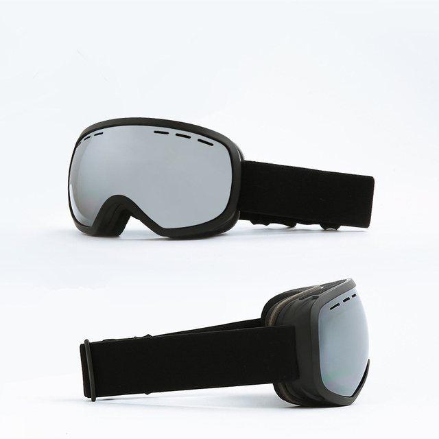 Professional Anti-Fog Double Lens Ski Goggles Anti-Snow Blind Eyewear for Adults Black UV Protection Sports Eyewear