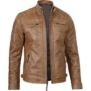 Chaqueta de piel para hombre Oem logotipo personalizado diseño chaqueta de cuero solapa otoño tienda de fábrica chaqueta de cuero de poliéster para hombre - Product Image 3