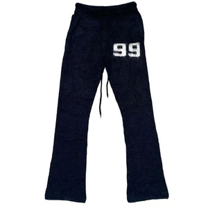 OEM High Quality Cotton Flared <b>Jogger</b> Pant String <b>Men's</b> Streetwear Custom Logo <b>Loose</b> <b>Fit</b> Flat Plain Dyed Casual Sweatpants - Product Image 1