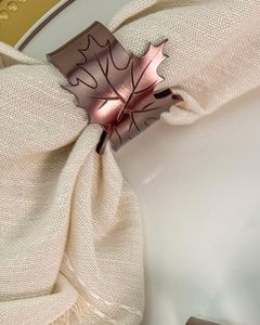 Sophisticated antique gold metal napkin ring holder for royal vintage wedding dinner party dining <b>table</b> setting - Product Image 2